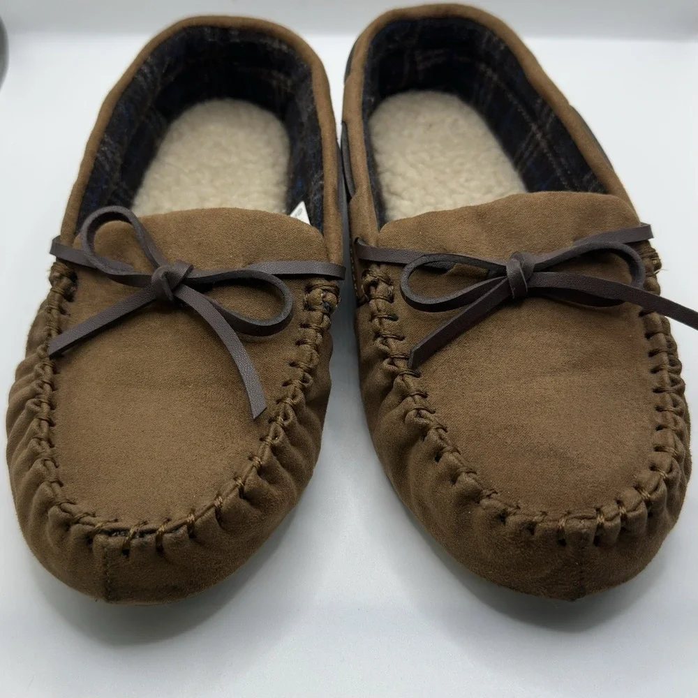 Cat & Jack Boys Youth Lionel Moccasin Slippers Kids size 13